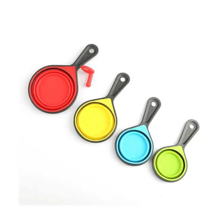 
Набор силиконовых мерных стаканчиков и ложек от профессионального производителя, складные мерные стаканчики 