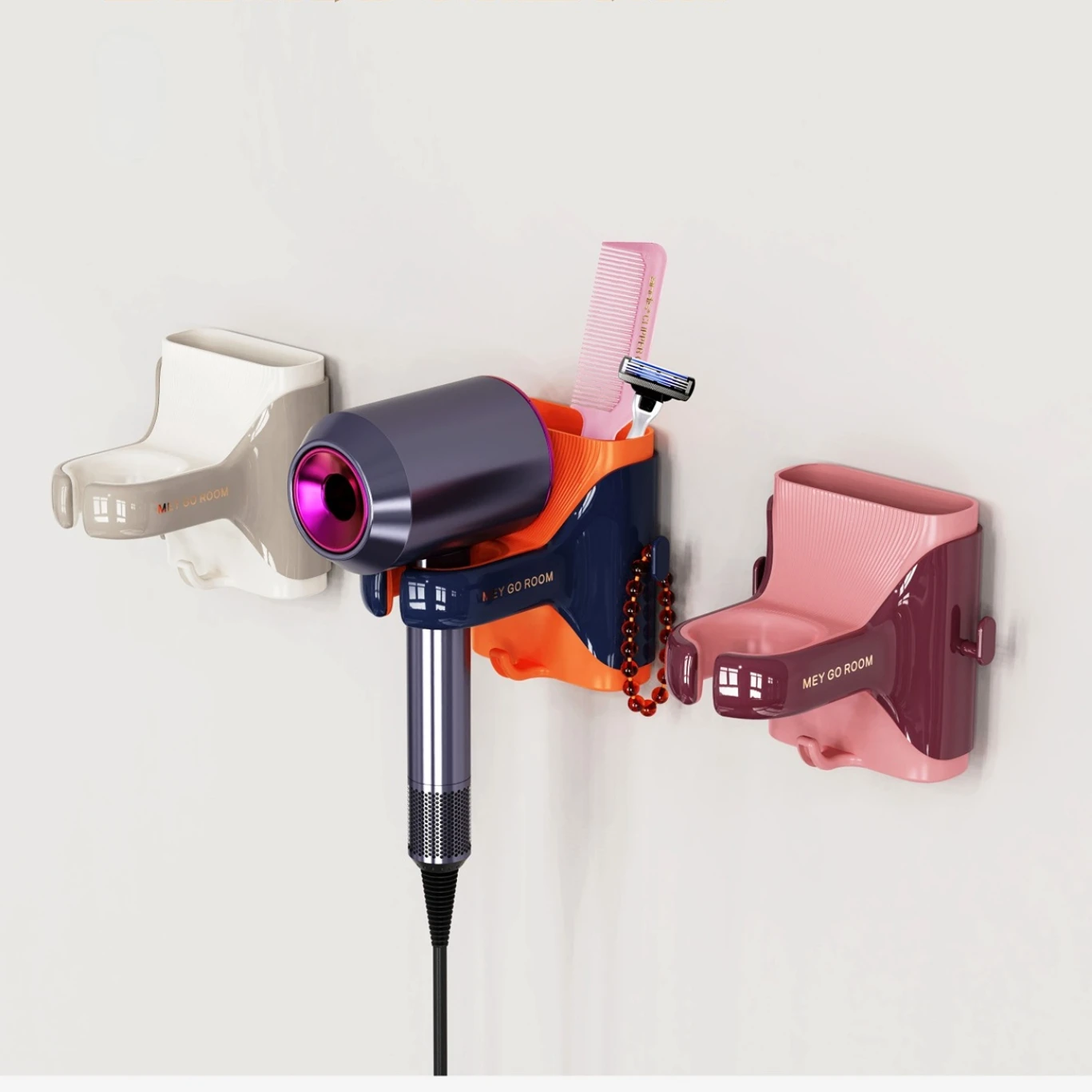 Hair dryer rack no punching home storage wall mounted hair dryer rack air duct rack