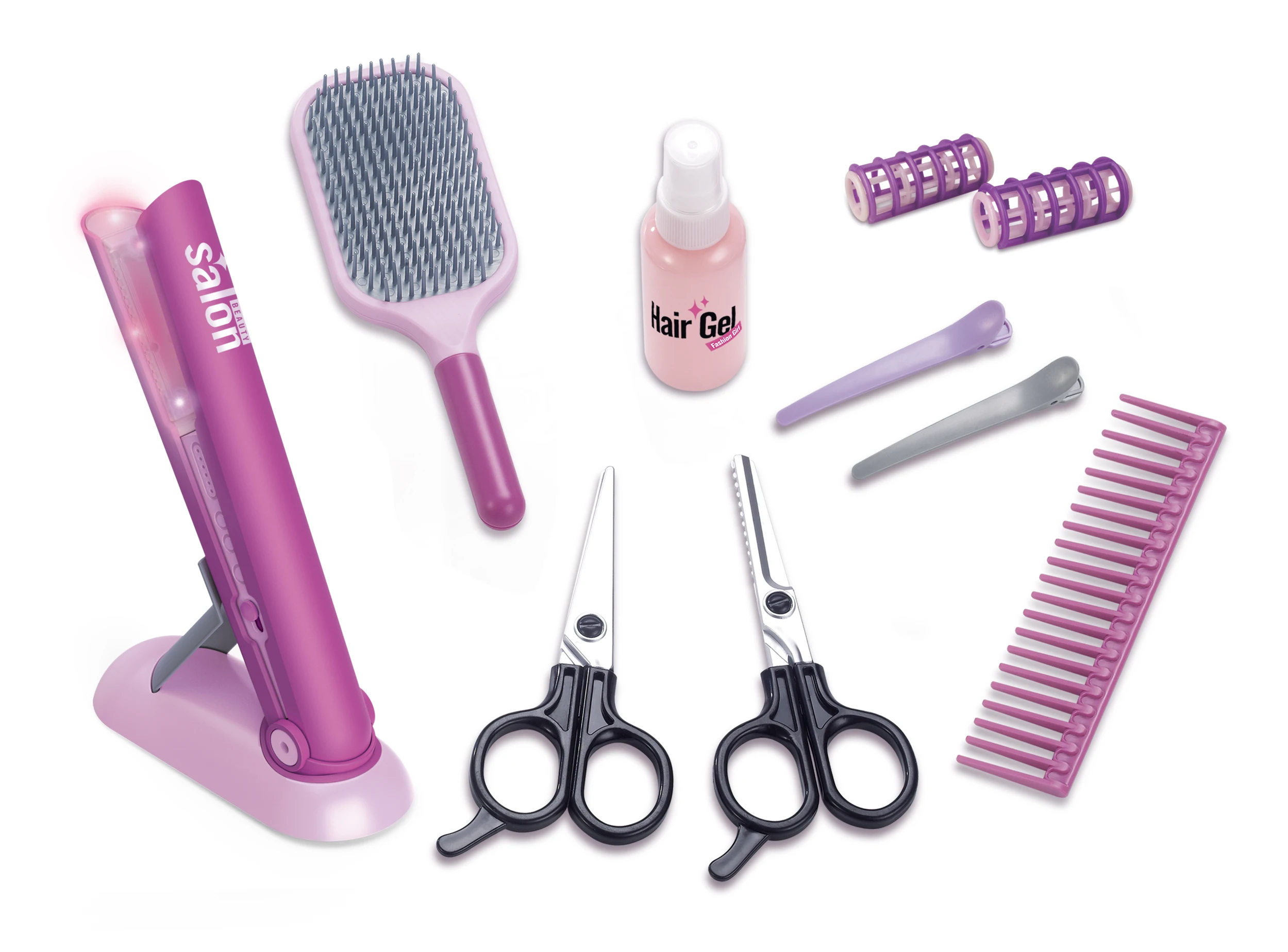 Girls Princess Game Beauty Simulated Kit Salon equipments with fun accessories hair gel Electric Perm and hair dryer toys