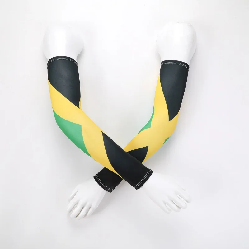 Outdoor Sport Cycling Sun Protection Arm Sleeve World  Cup Country Flag Print Ice Silk Arm Sleeve