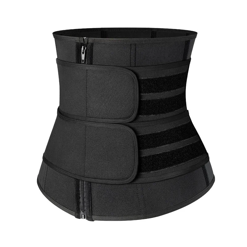 Cheap Two Belt Neoprene Sauna Sweat Weight Loss Slimming Belly Band Body Shaper Waist Trimmer Trainer