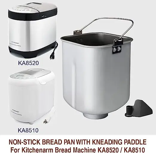 KITCHENARM Non-Stick Bread Pan With Kneading Paddle For Kitchen Arm Vertical Bread Maker KA8520 Coated