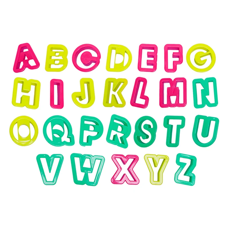 26 Plastic Alphabet Letter Cookie Biscuit Fondant Cutter Mold And Cookie Cutter Set