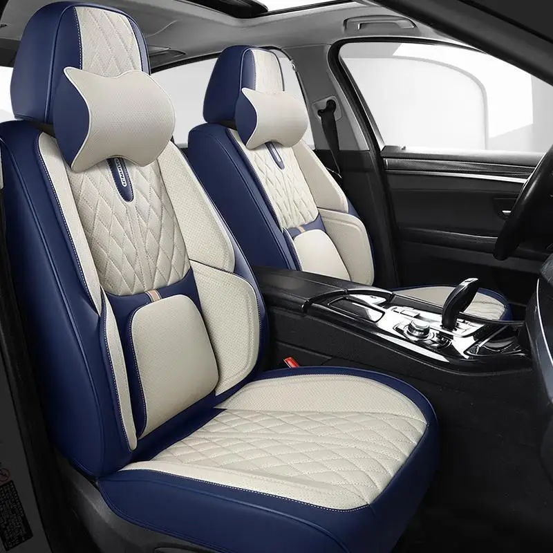 Hot Sale Green Airbag Sports Luxury Leather Seat Cover Waterproof 5 Seats Universal Full Set Car Seat Cushion Covers
