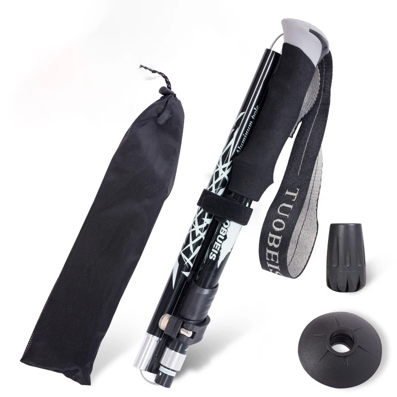 Ultralight Telescopic Folding Walking Climbing Aluminum Alloy Pole