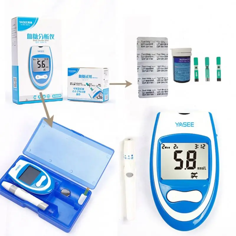 YASEE GLM79 Easy Home Hospital Use Blood Glucose Meter Glucometro Blood Glucose Meter with Strips OEM