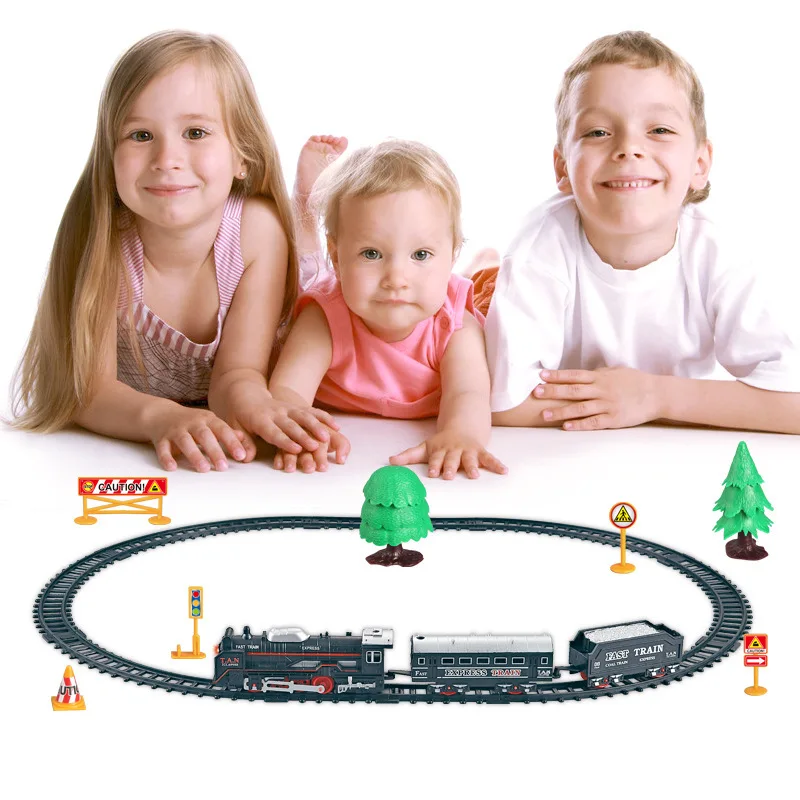 23PCS hot selling electric trouge Railway toy train track set railway toy Classic toy train track set