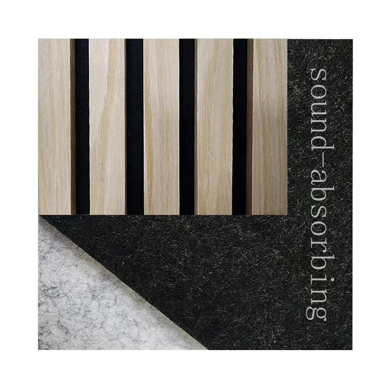 Linyi wood Pet Strip Sound-Absorbing fluted panel Acoustic Board Solid oak Wooden soundproof Slat Panel For Wall Panels ceiling