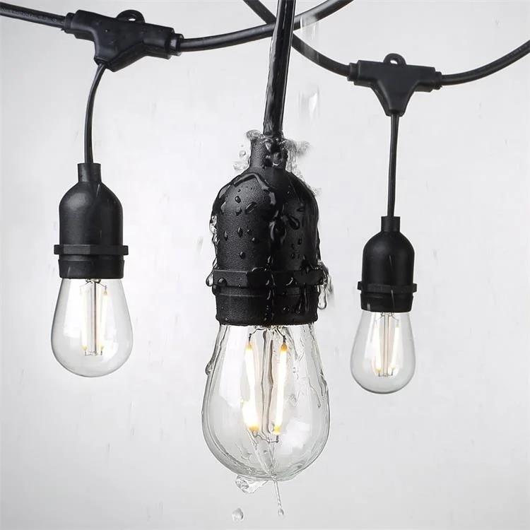 HOT E26 Sockets S14 48FT LED Bulb Waterproof Holiday Christmas Outdoor Indoor Commercial Party Decorative Patio String Lights