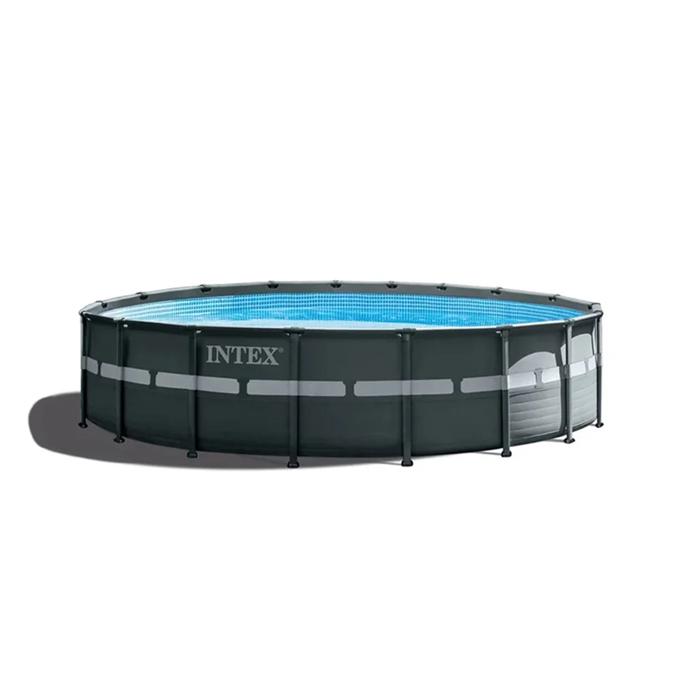 INTEX 26340 Summer Family Garden 24ft x 52in Frame Round Above Ground Pool 24ftx52 inches