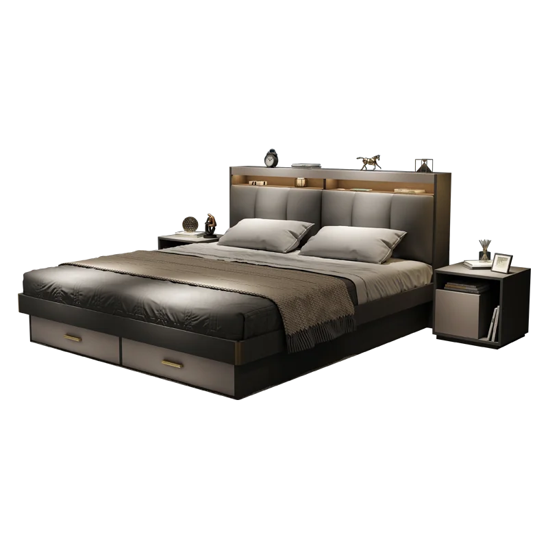 Multifunction Software bed Intelligent Storage massage bed Double bed Tatami Cama blanda multifuncional