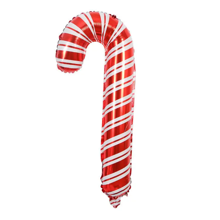 Charming Inflatable Christmas Ornament Candy Cane Balloon Eco-Friendly Foil Inflatable Lollipop Balloons for Christmas