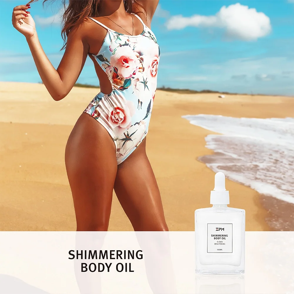 ZPM OEM/ODM, лидер продаж, 100% натуральный уход за кожей, органический светящийся жидкий осветитель, мерцающее масло