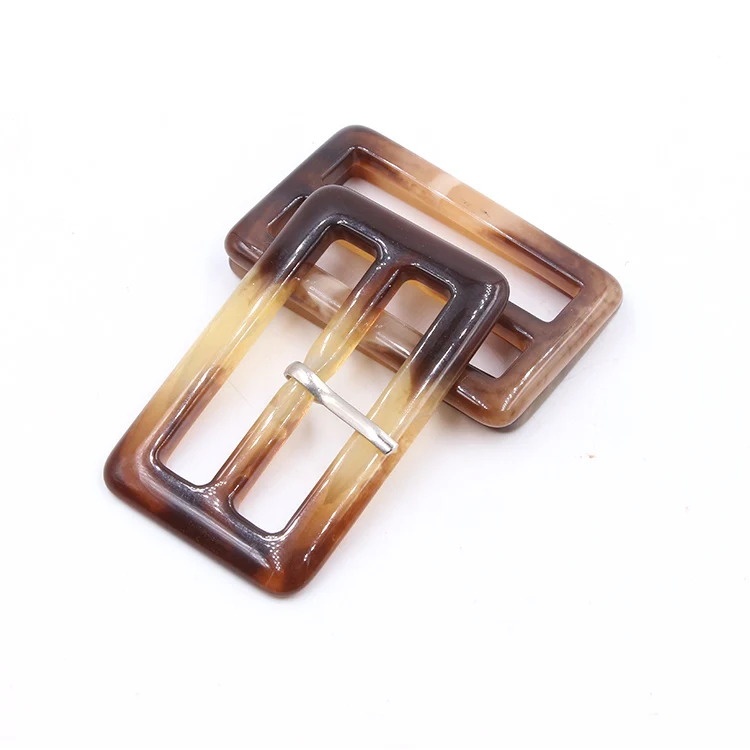 50% Off Wholesale Acetate Acrylic Square Rectangle Swimwear Buckle Custom Women Bikini Tortoiseshell Resin Acrylic Buckles