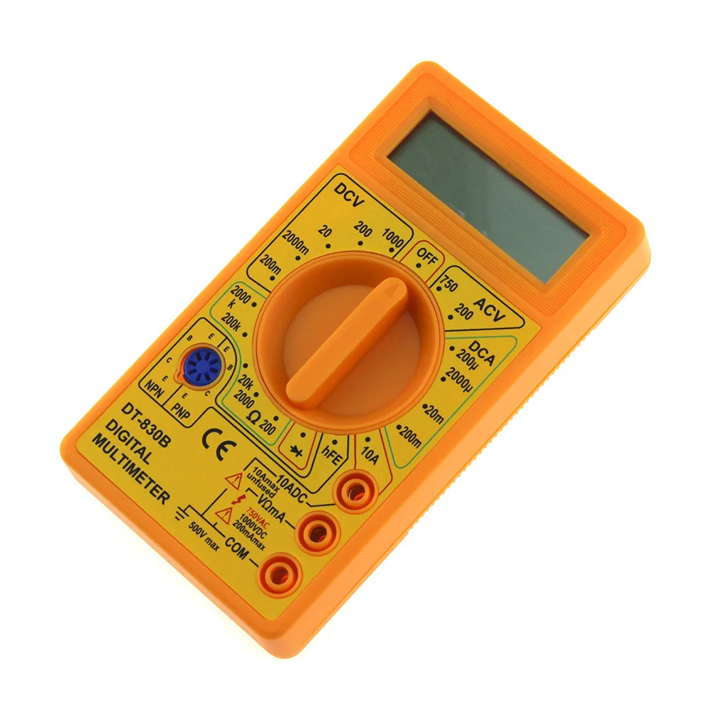 DT830B LCD Digital Multimeter AC/DC 750/1000V Voltmeter Ammeter Ohm Tester Meter Digital Multimeter Black Yellow