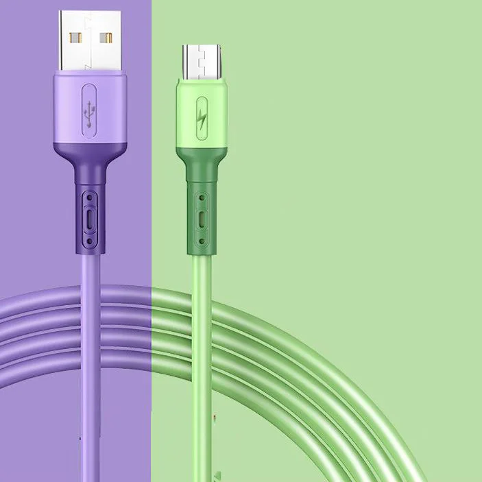 Liquid soft adhesive data cable fast charging usb a to type c micro usb 8P type-c cord 1M 1.5M 2M original 2.4A Cable