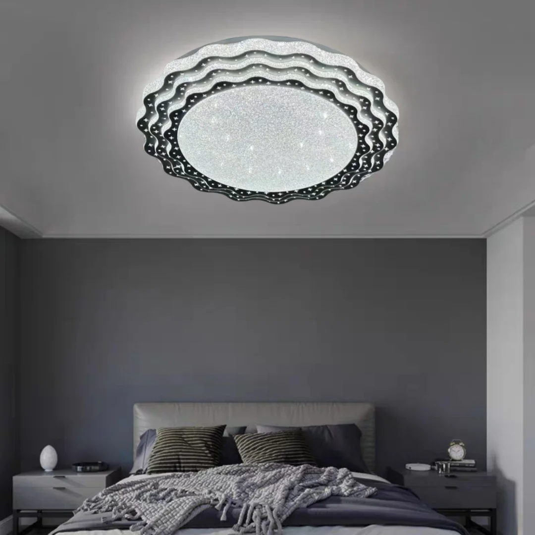 24W High-end Ceiling Light Bedroom dinning Room surface mounted Grey Crystal Sand Lamps Home Decor Led Ceiling Light