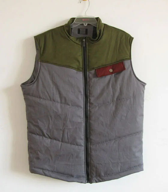 Wholesale Padded quilted sleeveless waistcoat winter polyester cotton warm casual varsity men vest