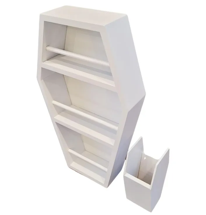 Shelf Standing or Floating Wall Coffin Bathroom Standing Coffin Shelf with Coffin