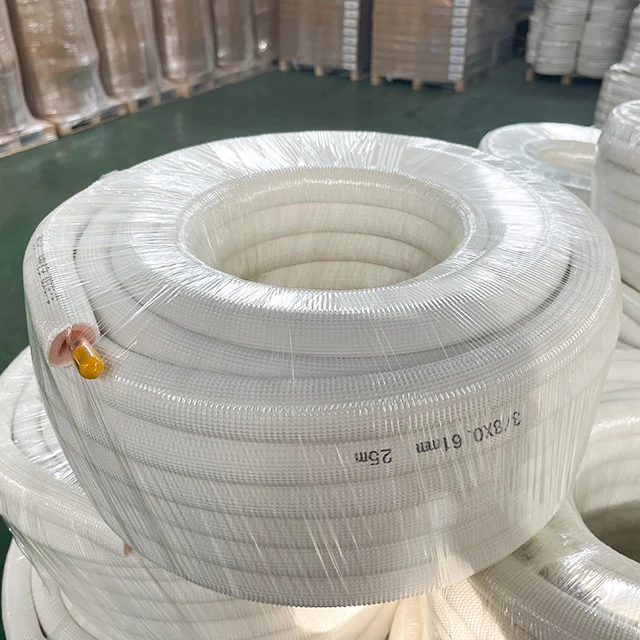 Refrigeration Parts 1/4+3/8 Air Conditioner White PE Covered Copper Pipe