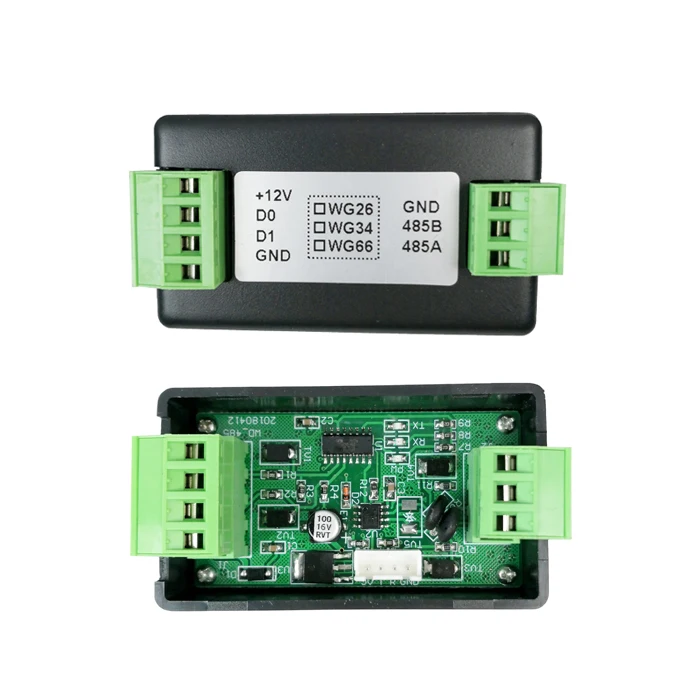 RS485 card number to Wiegand access controller panel output dual-way transmission communication converter for access control