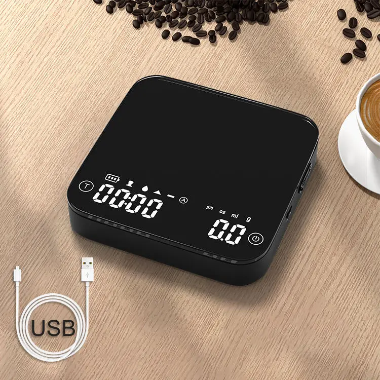 Hot Selling food Scale with Time Function with USB Charge Digital Kitchen electronic scales mini digital coffee scale machine