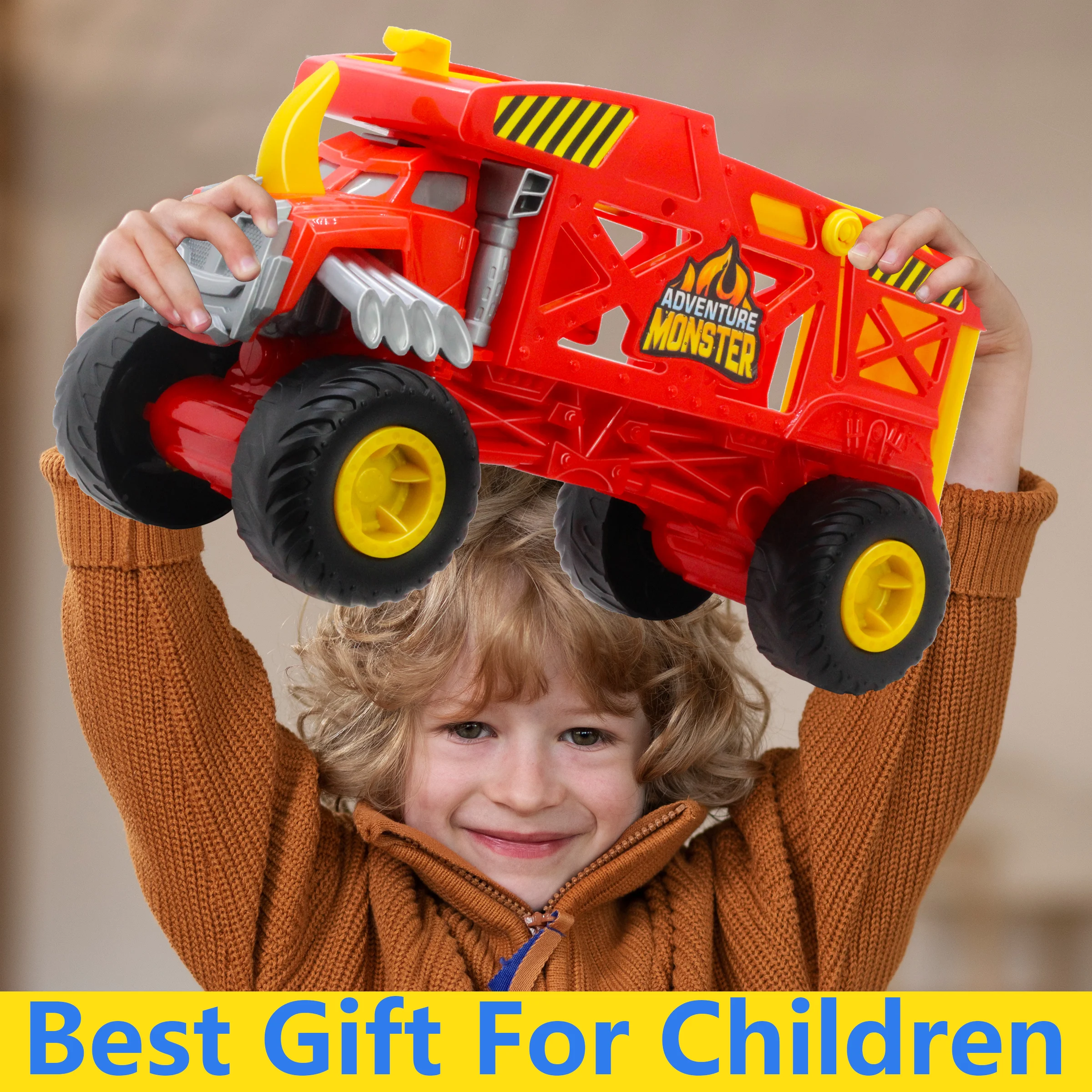 Sunq Factory Cheap Transport Carrier Car Toy Includes 3Pcs Diecast Off Road Vehicle Monster Truck For Kids