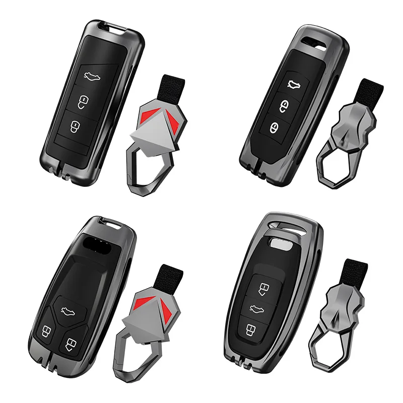 Metal Leather Car Custom Logo Key Cover For Hyundai Solaris ix35 ix45 ELANTRA Santa Fe HB20 Verna HY15/HY20/TOY40 Blade Keychain