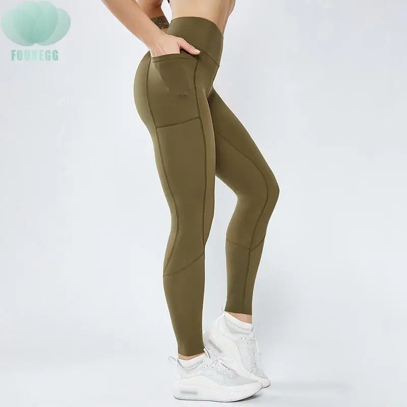 Штаны для йоги с карманами и одной остановкой, двусторонние полиамидные высокоэластичные спортивные Облегающие фигуру штаны с высокой талией для женщин