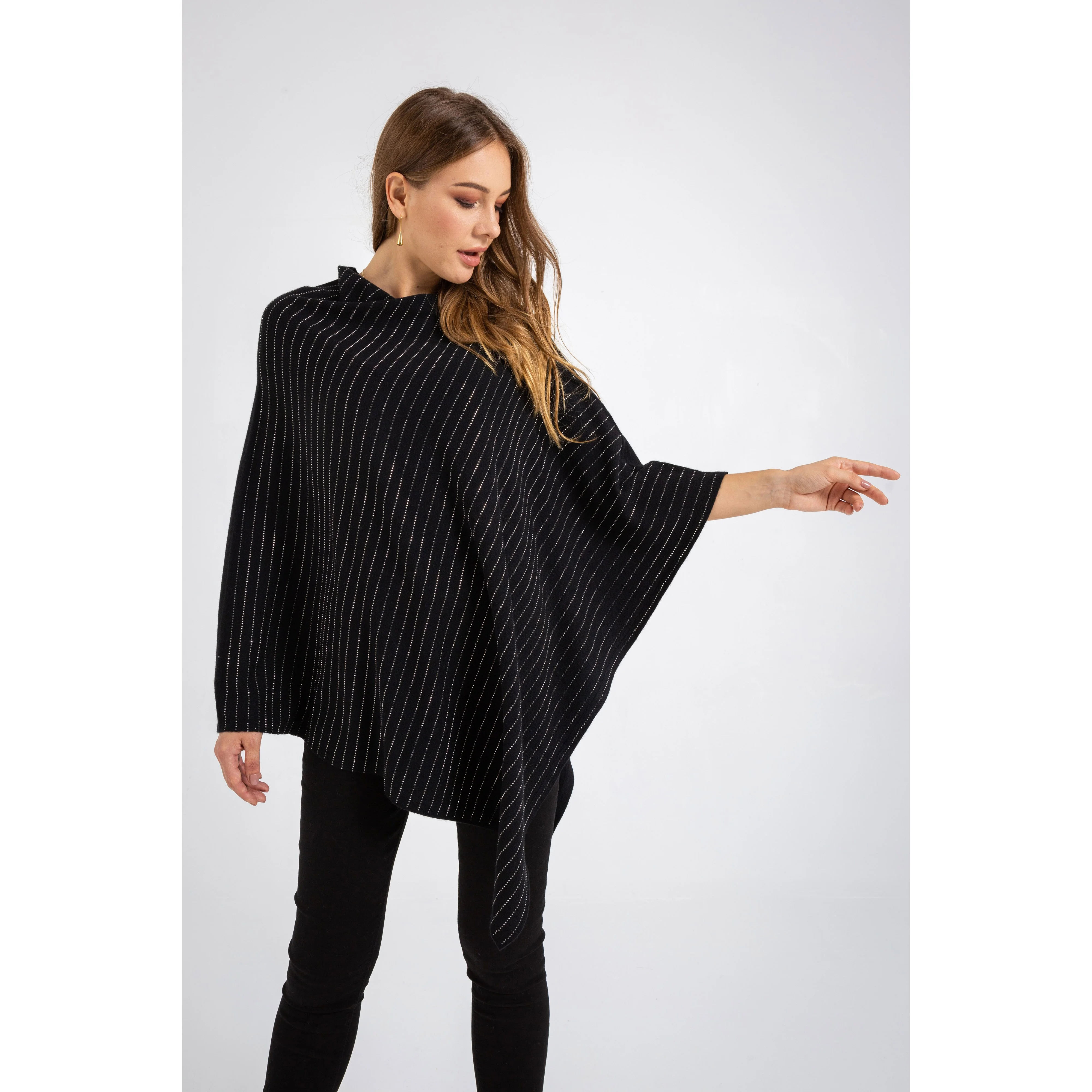 
Autumn Women Poncho Knit Cloak Sweaters Cardigan Sweater Polyester Women Oversize Sweaters Cape Knit Tops 