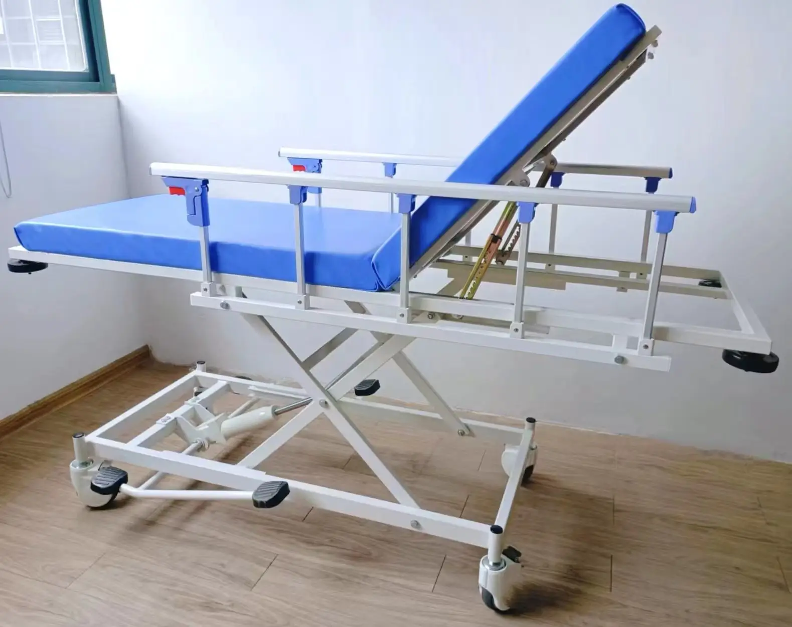 Mobile foldable hospital bed transport medical transfer patient emergency stretcher trolley