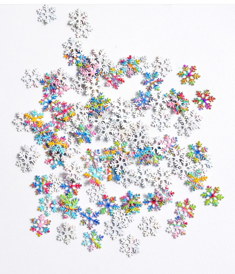 New nail art color Snowflake computer chip ultra thin Sequins Christmas Snowflake collection