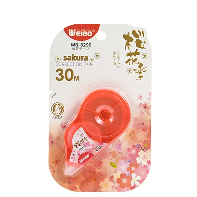 Школьный офис тест хороший kawaii дизайн вишневые цветы корректирующие ленты Длина 30 м Weibo канцелярские принадлежности Набор Заводская Продажа Ролик
