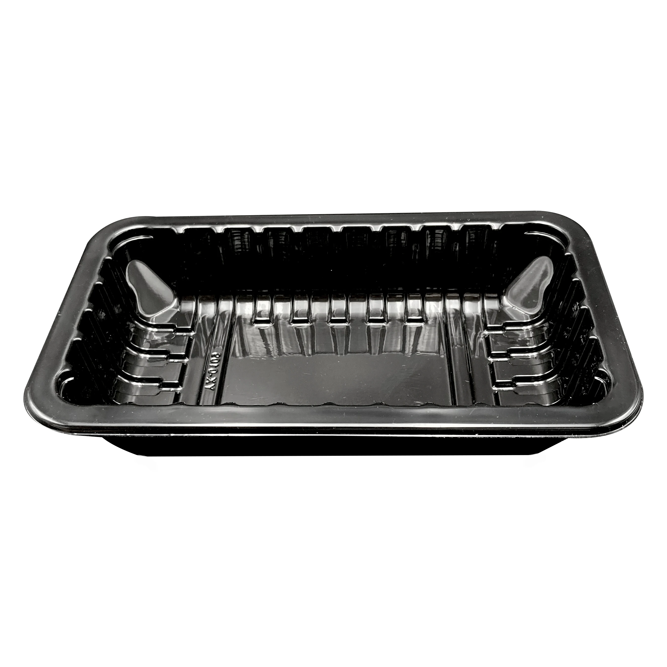Wholesalers freeze safe microwave safe black white plastic PP material tray for meat vegetable beef fruit