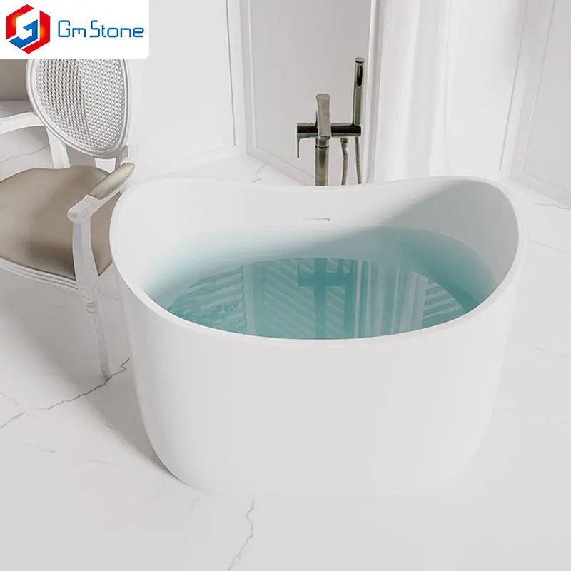 Оптовая продажа простая гостиничная вилла независимая цельная Ванна из искусственного камня небольшая ванная комната в помещении 1 шт. GM