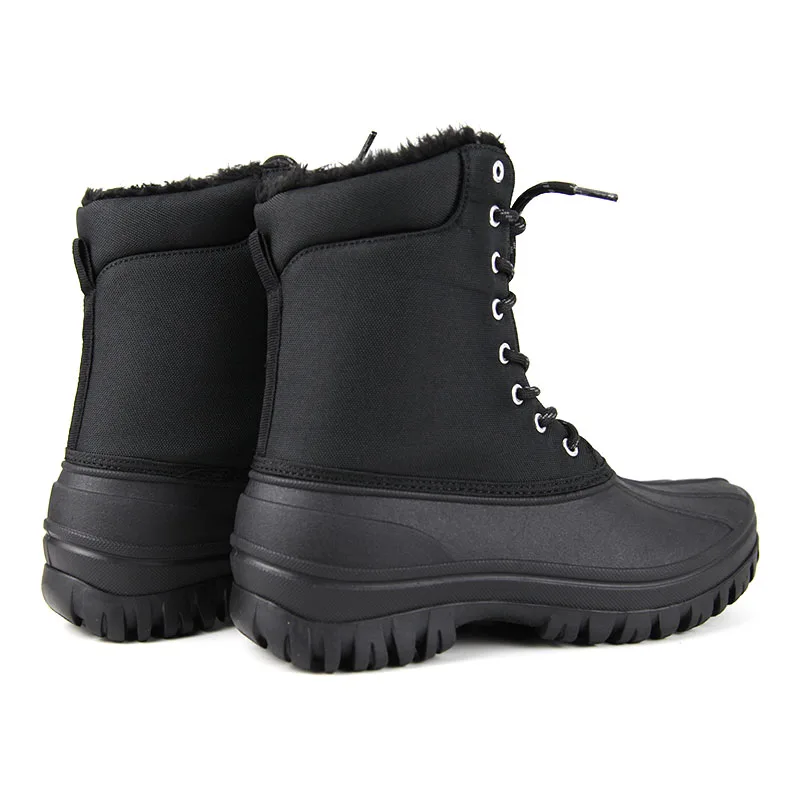 Factory Direct Sales High cut rubber boots Black Warm waterproof rain boots for women