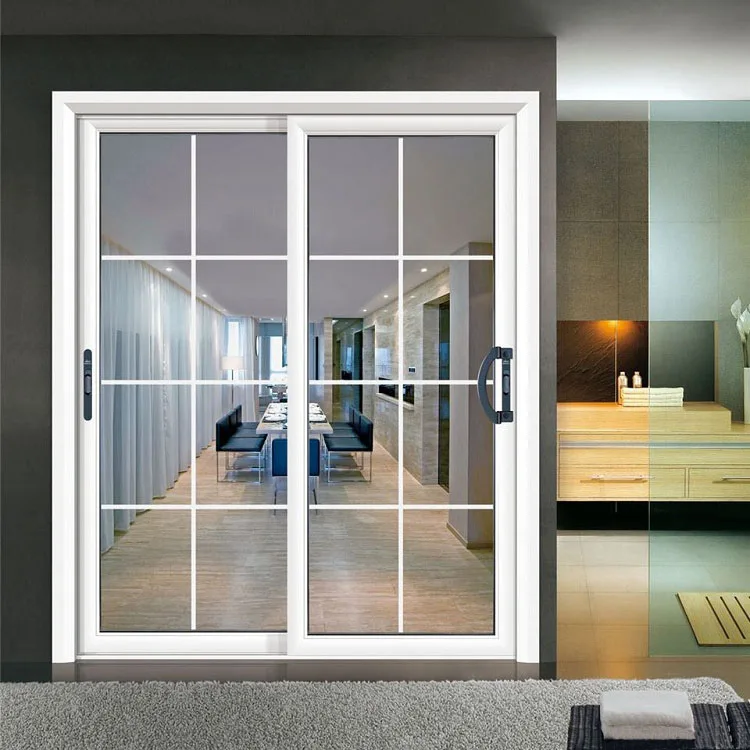 
Aluminum alloy very narrow frame glass door three linkage translation metal curved folding fittings sliding door 