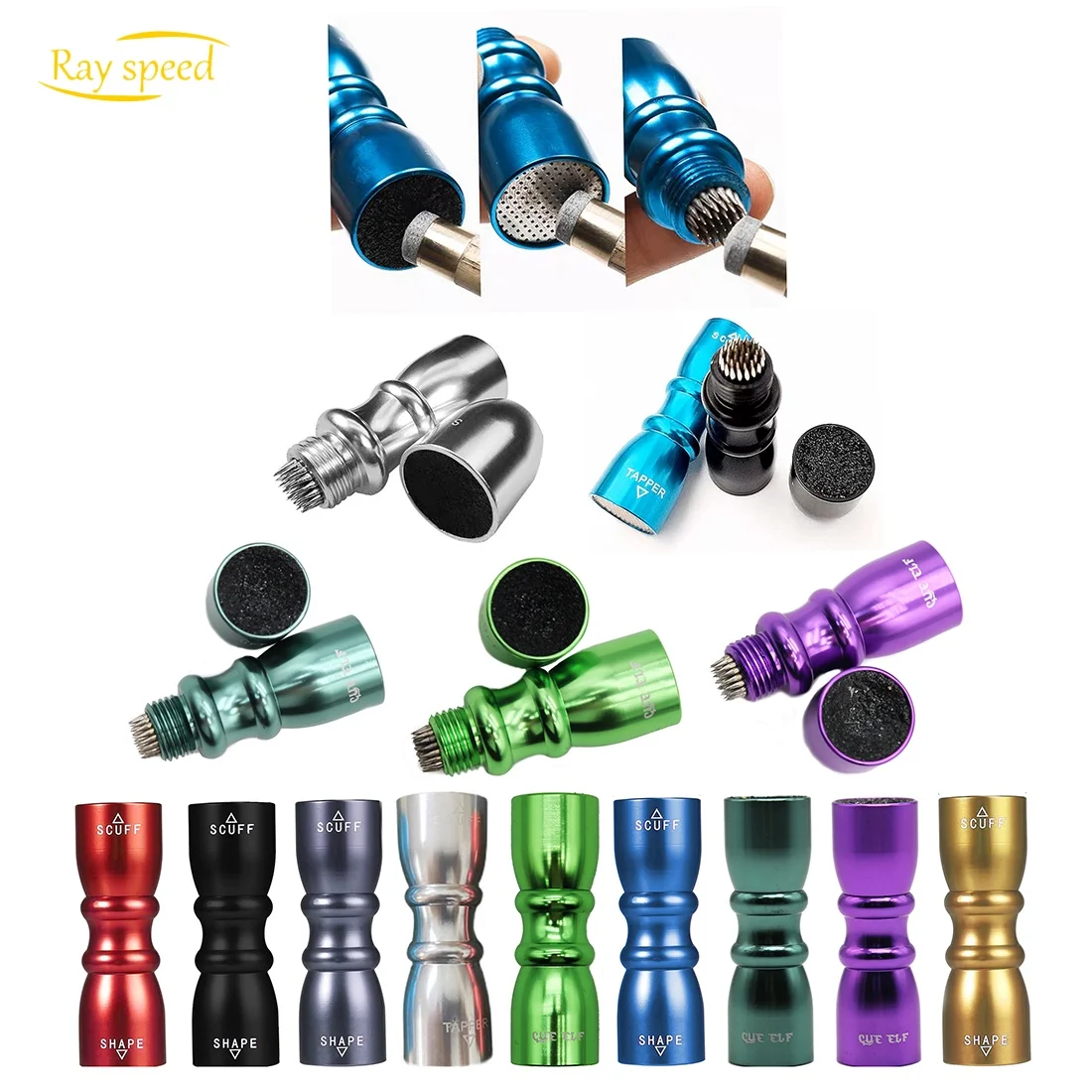 Rayspeed  3-in-1 Snooker Pool Cue Tips Cue Tip Stick Shaper Billiard Pool Cue Accessories Tool Scuffer/Aerator Read