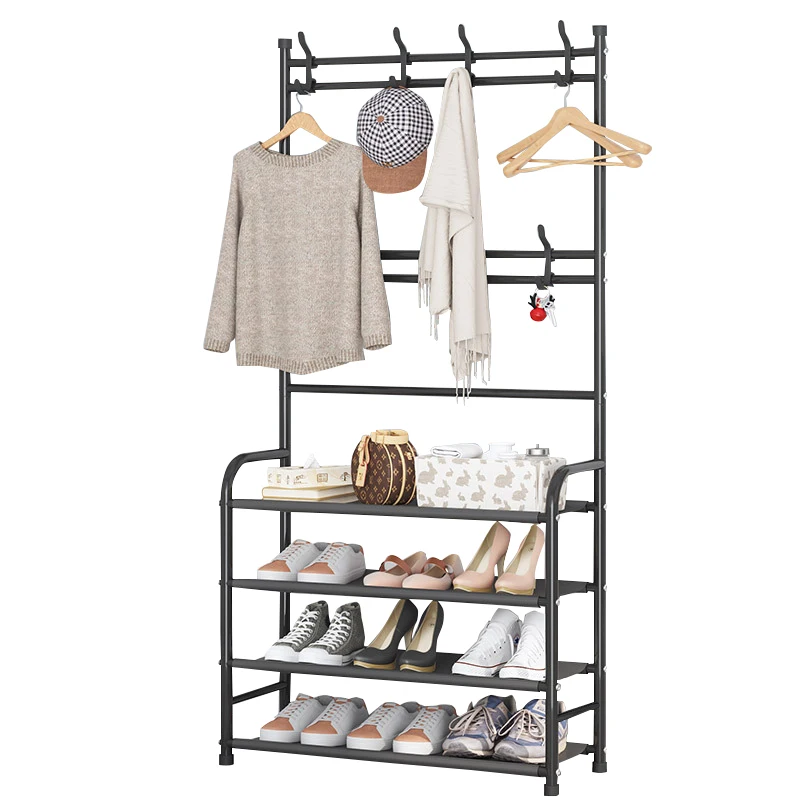 Haohe 2021 OEM New Products Space Saving Shoe Storage Muti-Functional Home Furniture Metal Shoe Shelves Stainless Steel