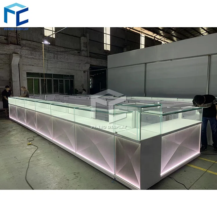 Customized Materials Jewelry Display Kiosk Jewelry Kiosk Shopping Mall For Shop Fitting