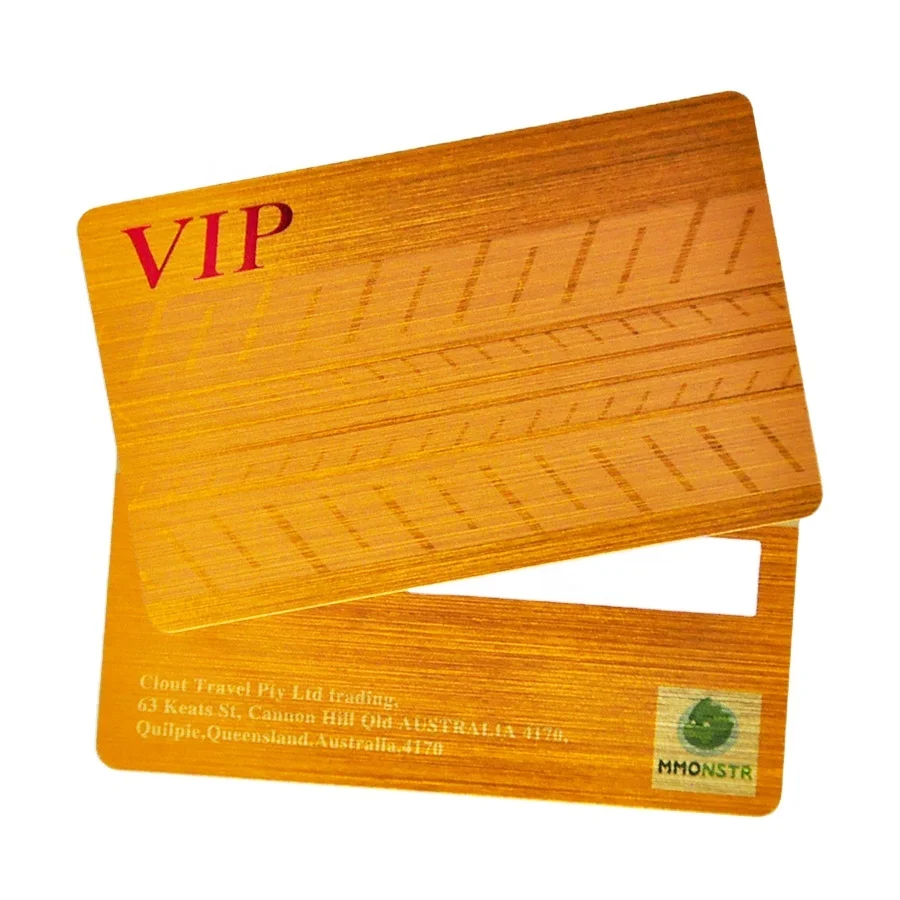 Brushed gold/blue foil business card/laser card with magnetic stripe &custom printing