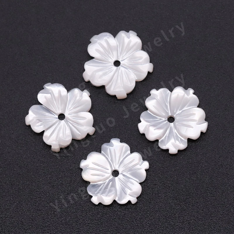 Yingtuo Jewelry Trendy Flower DIY White Mother of Pearl Shell Natural Gemstone for Jewelry Making
