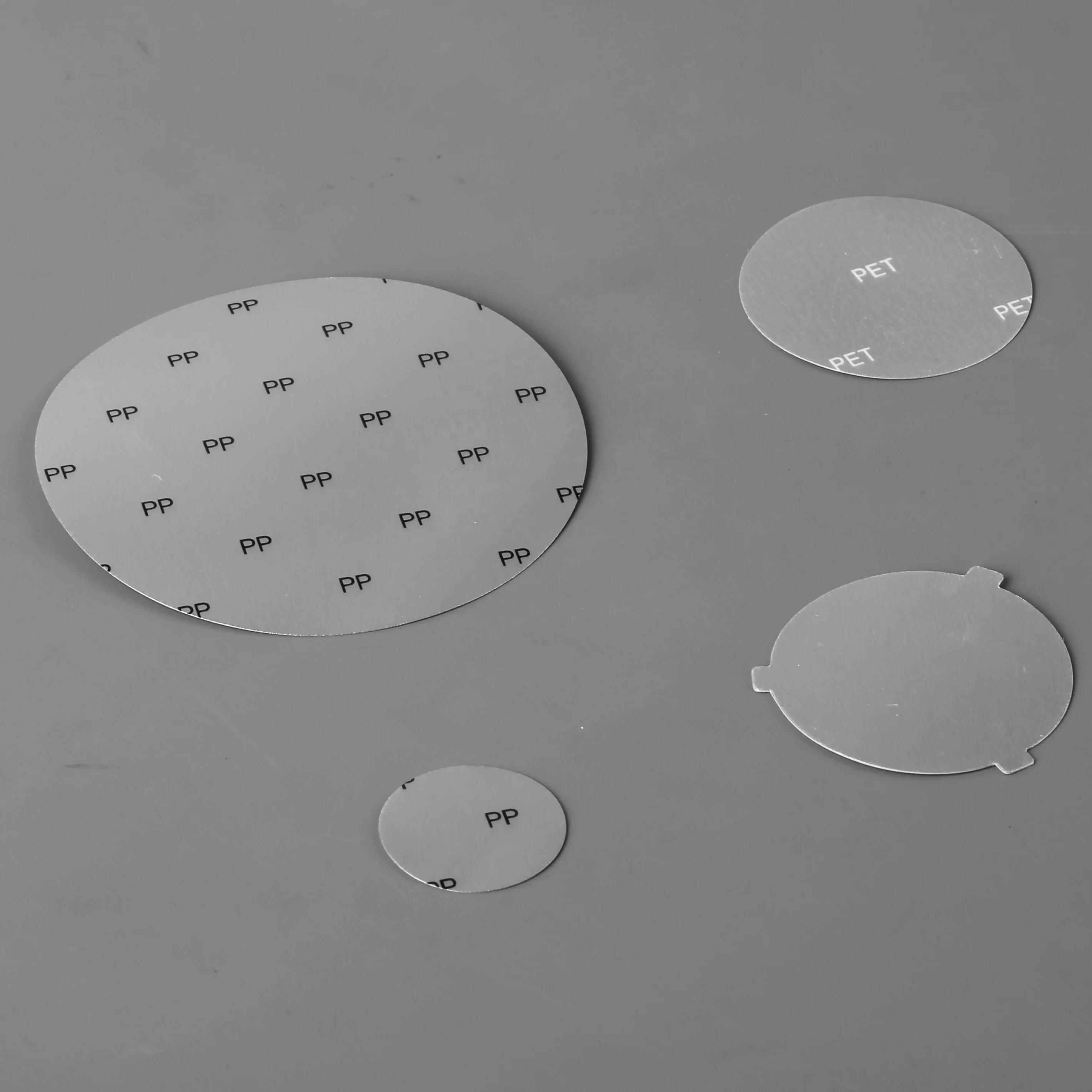 Chinese heat sealing induction aluminium foil easy peel off seals/lids/liners for PE/PP/PET/Glass bottle with one/two/three ears