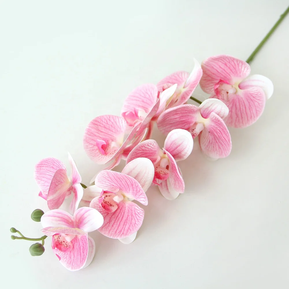 Nude Color Single Stem Wholesale Real Touch White Orchid Flowers Artificial Phalaenopsis Blue Orchids For Wedding Decor