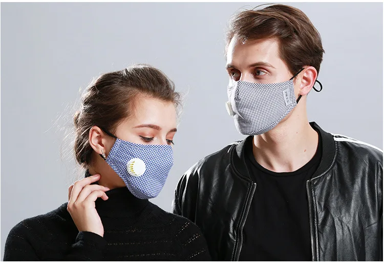 PM2.5 Anti Dust 5 Layers Cotton Active Carbon Filter Face Masking With Valve