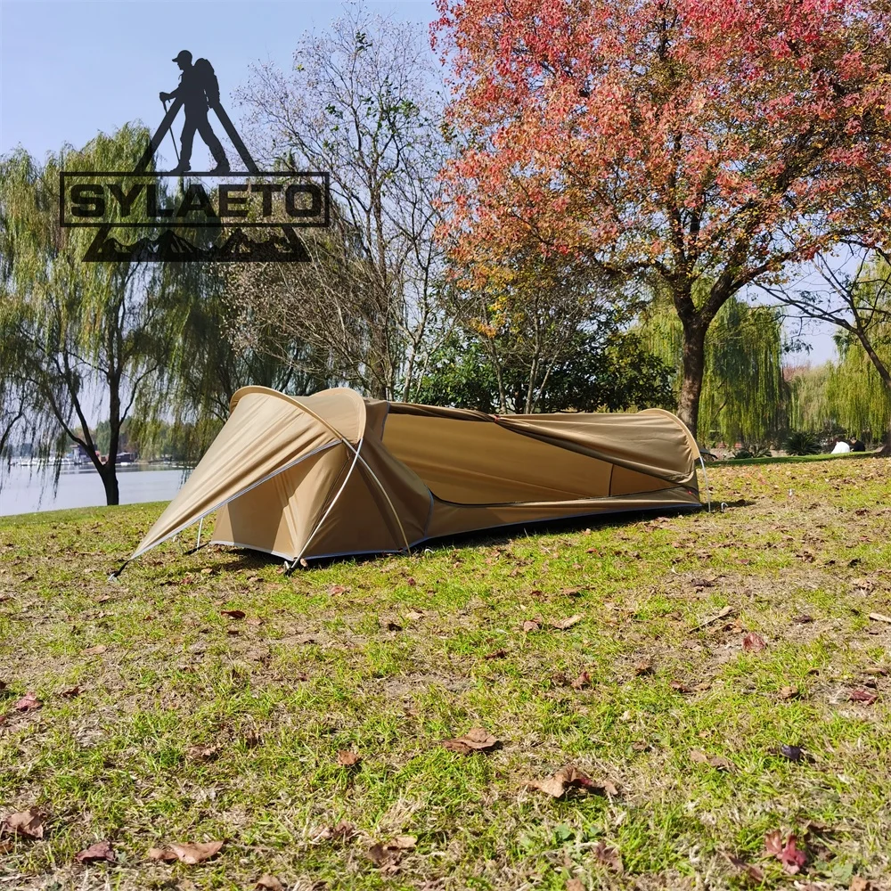 Sylaeto 3 Aluminium Pole 1 Person Backpacking Tent Lightweight Sack Waterproof bivvy Sleeping Bag Cover for Bushcraft