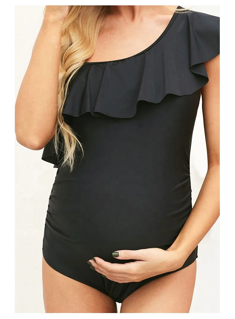 swimwear beachwear swimwear manufacturing company Pregnant woman conjoined large sexy one-shouldered slanted collar
