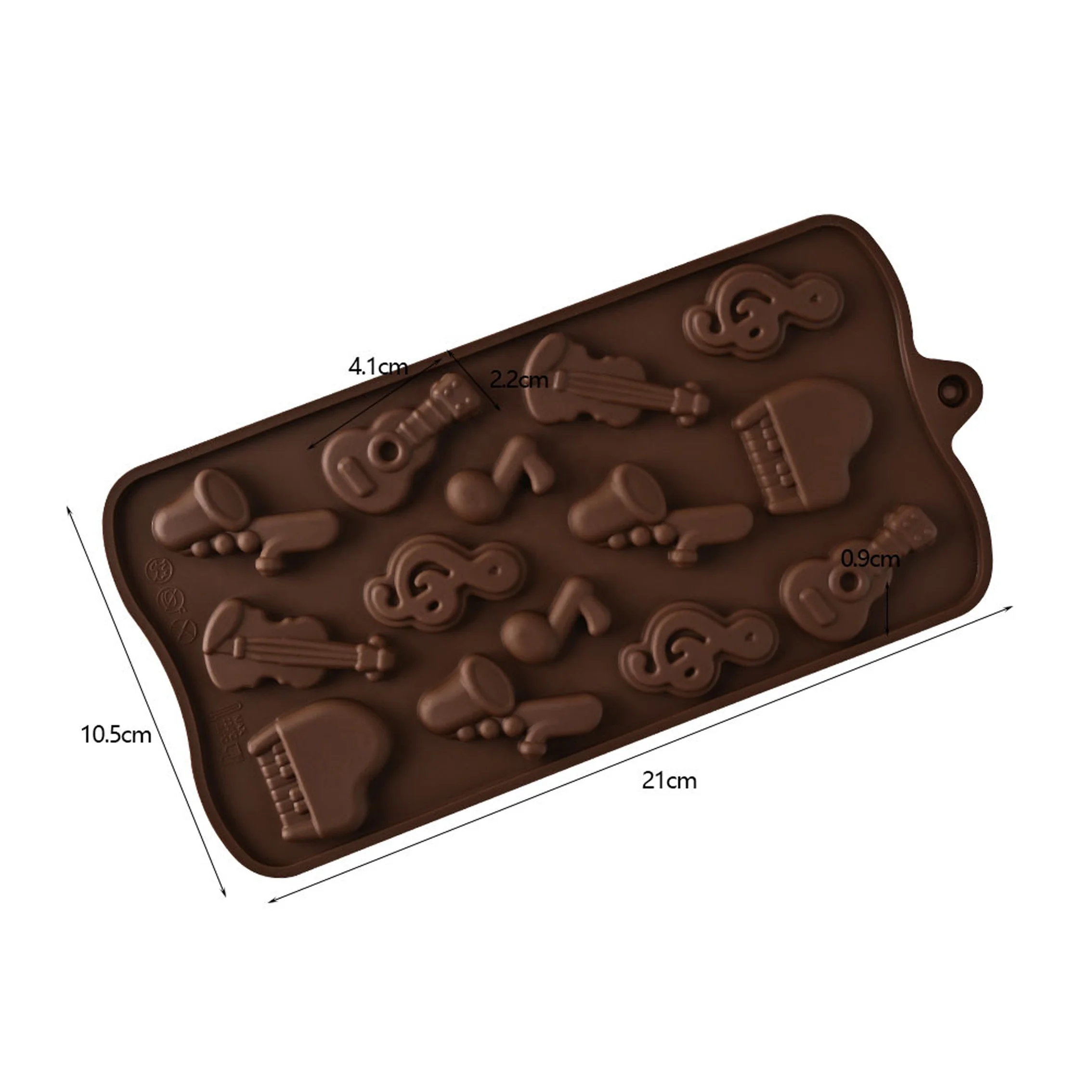 14 Cavities  Candy Mold Music Note Shape Chocolate Silicone Mold For Cake Decorating