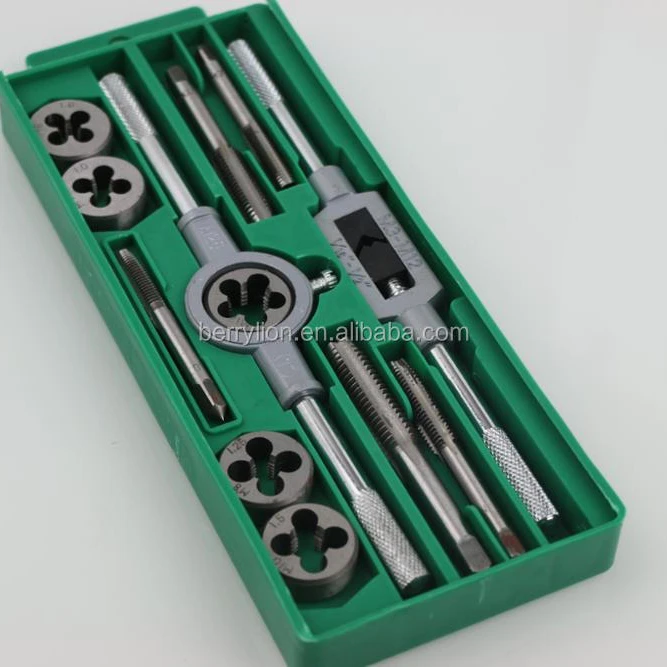 
12pcs high speed steel metric tap and die set for sale 