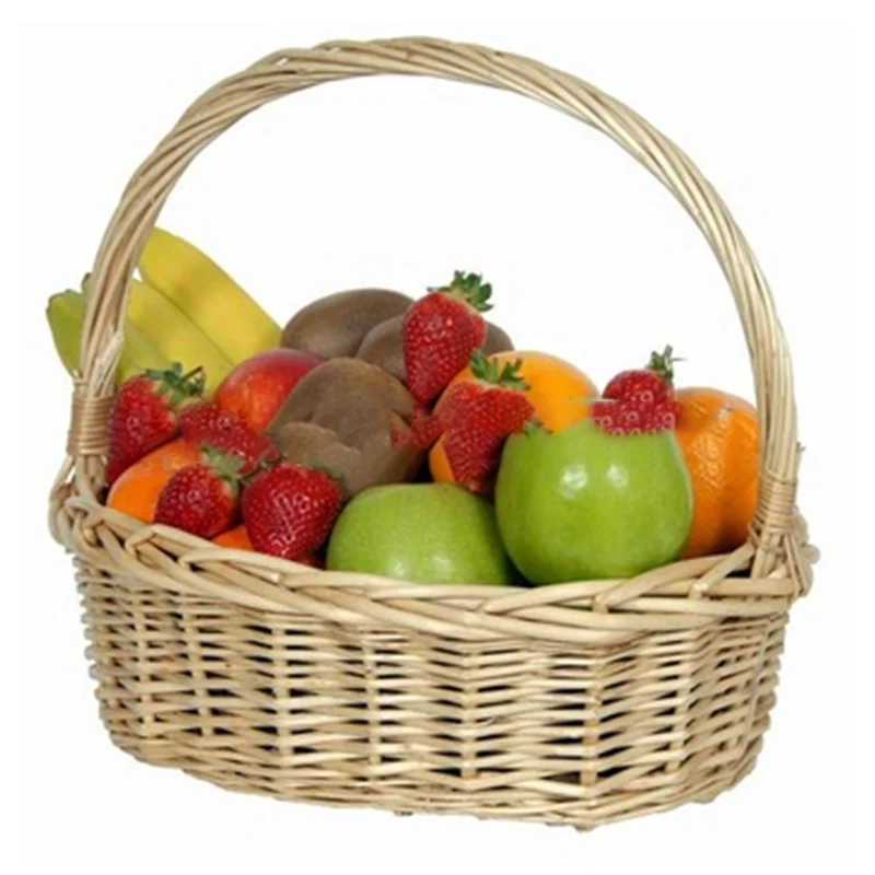 Natural wholesale wicker hanging fruit basket